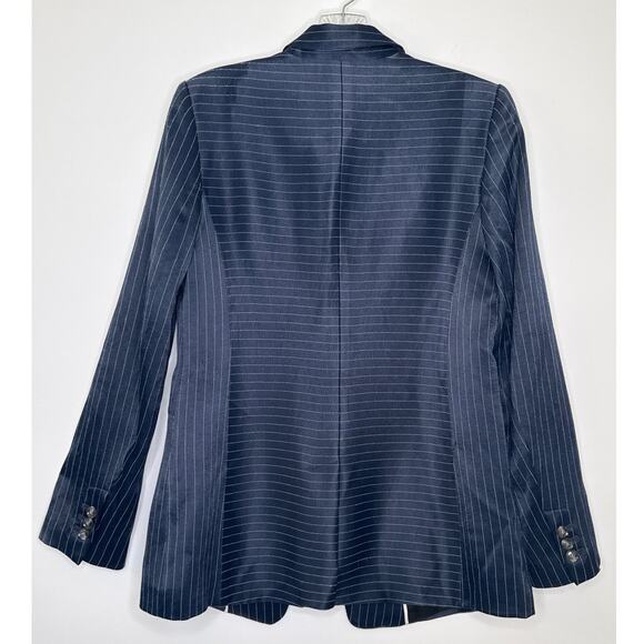 NWT Banana Republic Navy Pinstripe one button dressy Blazer Spring 2018 size 4 - Picture 3 of 15